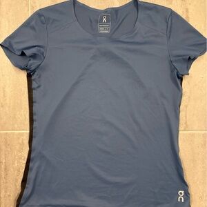 On Running Blue Short Sleeve Performance Tee